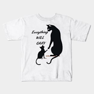 Comforting Paws: Everything Will Be Okay Kids T-Shirt